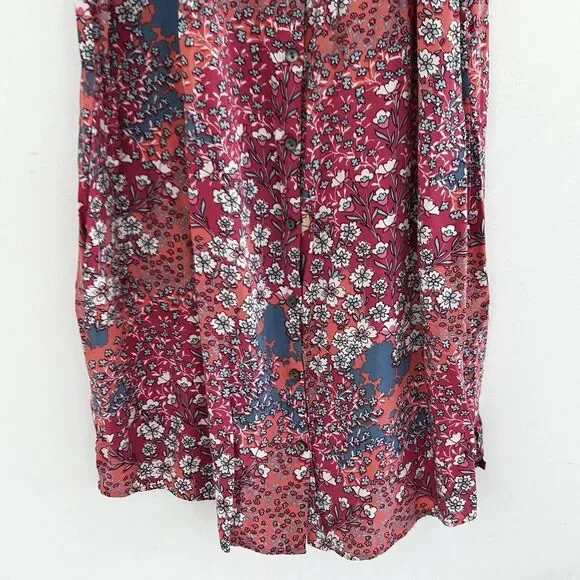 J.Jill Dress Size Medium Floral Button Front V-Neck Sleeveless Cottagecore - Picture 5 of 11